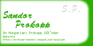 sandor prokopp business card